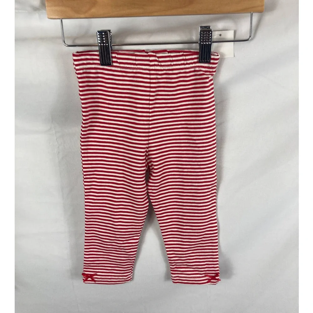 4/$25 NWT Little me red and white stripe legging 12M